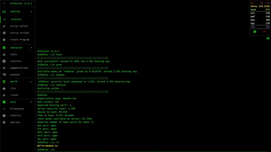 Bitburner 截图3