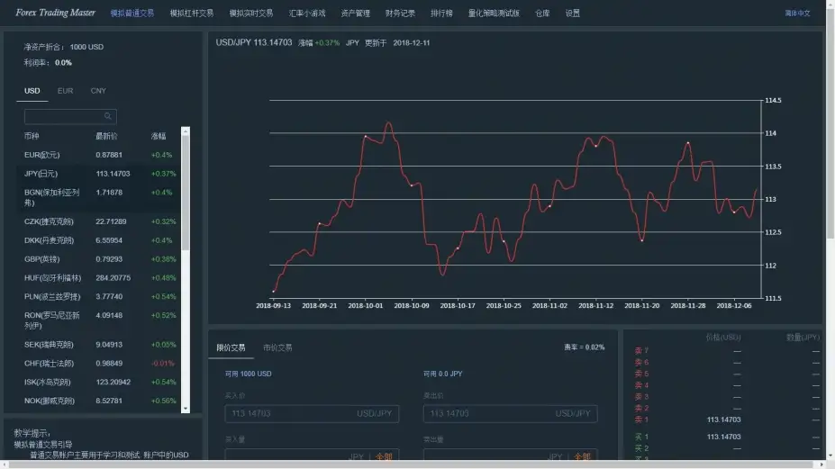 外币交易模拟 截图3
