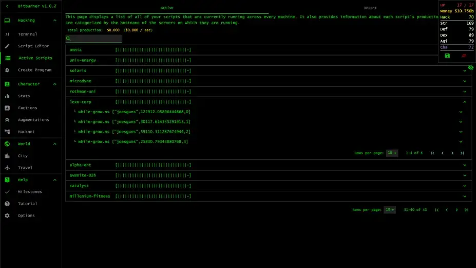 Bitburner 截图2